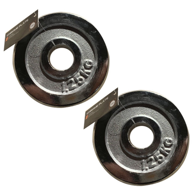 Hantelscheiben Set 2x Hantelgewicht Scheibengewicht aus Stahl verchromt 1,25 kg 2 Stk. 30 mm Lochdurchmesser
