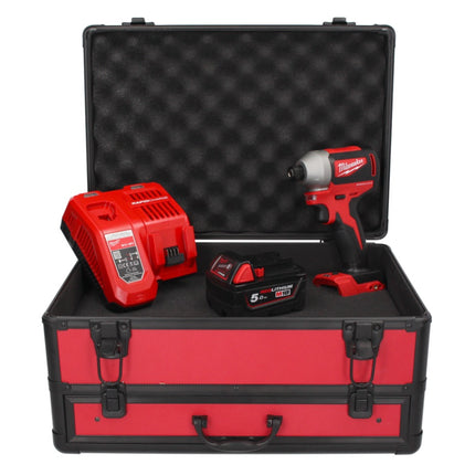 Milwaukee M18 BLID2-501FC TX Impact Driver 180 Nm 1/4" 18V Brushless + 1x Battery 5.0 Ah + Charger + TX Case