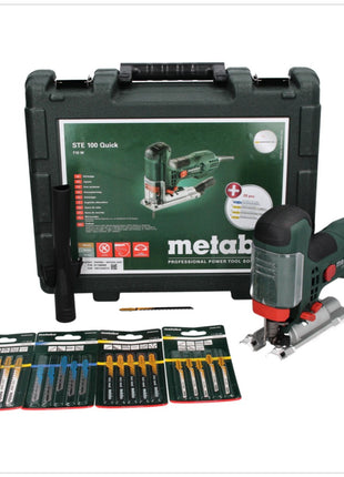 Metabo STE 100 Quick 710 W Scie sauteuse (601100900) + 21x Lames de scie sauteuse + Buse d'aspiration + Verre de protection + Mallette