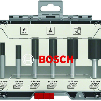 Bosch Set di 6 Fresa per scanalature da 6/8/10/12/16/20mm ( 2607017465 ) - codolo da 6mm