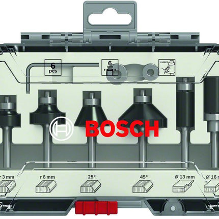 Bosch Rand- und Kantenfräser Set 6 tlg. 6 mm Schaft ( 2607017468 ) Trim & Edging Set für Oberfräsen