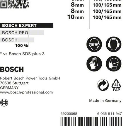 Bosch EXPERT SDS Plus-7X Hammerbohrer Set 6 - 10 mm 5 tlg. ( 2608900198 ) für Beton / Stein - Nachfolger von 2608576200 - Toolbrothers