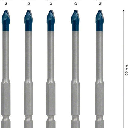 Bosch EXPERT HEX-9 HardCeramic Dachziegel Bohrer Set 6,0 x 90 mm 5 tlg. ( 2608900599 ) Carbide Technology - Toolbrothers