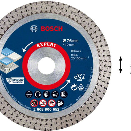 Bosch Expert Hard Ceramic 76 mm diamond cutting disc 76 x 1.5 x 10 mm ( 2608900652 ) Diamond Technology - successor to 2608615020