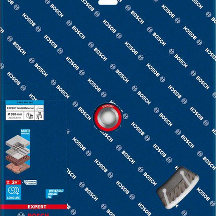 Bosch Expert MultiMaterial Disque à tronçonner diamanté, 350 x 3,3 x 25,40 mm, Diamond Technology -  pour scies sur table / scies à essence (2608900666)