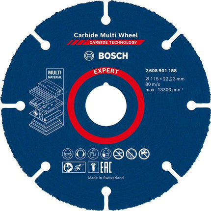Bosch EXPERT Carbide Multi Wheel Disco da taglio 115 x 22,23 mm - 1 pz. ( 2608901188 ) Carbide Technology