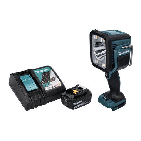 Makita DML 812 RF1 Lampe de chantier sans fil avec LED 18 V 1250 lm + 1x Batterie 3,0 Ah + Chargeur