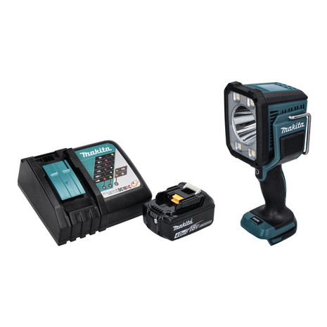 Makita DML 812 RM1 Lampe torche à LED 18 V 1250 lm + 1x batterie 4,0 Ah + chargeur