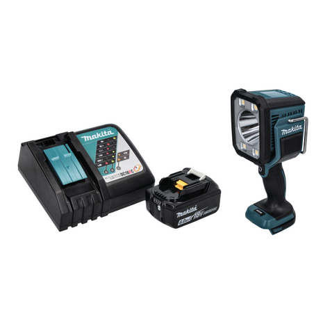 Makita DML 812 RG1 Akku LED Handstrahler Taschen Lampe 18 V 1250 lm + 1x Akku 6,0 Ah + Ladegerät