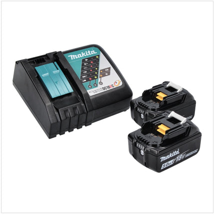 Taladro de percusión sin cable Makita DHP 485 RT 18 V 50 Nm sin escobillas + 2x batería recargable 5,0 Ah + cargador