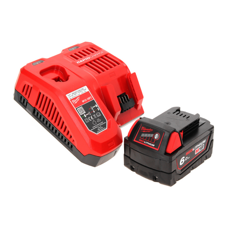 Milwaukee M18 NRG-601 Starter Set: 1x Battery 6.0 Ah / 6000 mAh 18V + M12-18 FC Charger (4932451244) (4932451079)