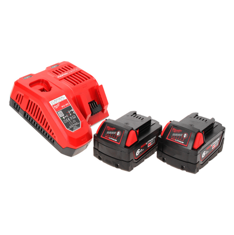 Milwaukee M18 NRG-601 Starter Set: 2x Batteries 6.0 Ah / 6000 mAh 18V + M12-18 FC Charger (4932451244) (4932451079)