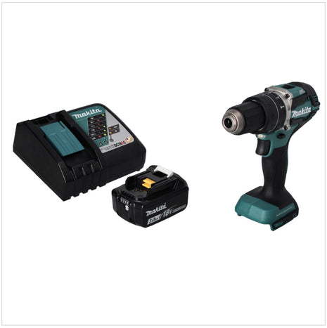 Trapano a percussione a batteria Makita DHP 484 RF1 18 V 54 Nm brushless + 1x batteria ricaricabile 3,0 Ah + caricabatterie