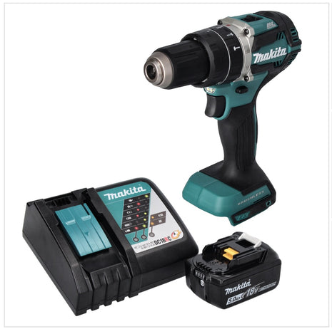 Makita DHP 484 RT1 cordless impact drill 18 V 54 Nm brushless + 1x rechargeable battery 5.0 Ah + charger