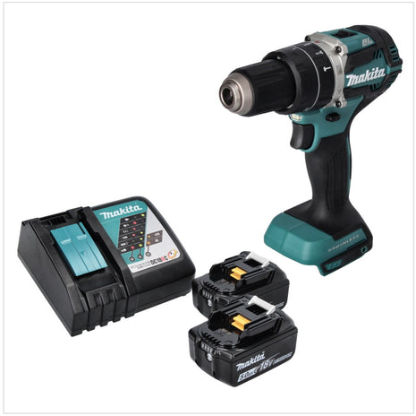 Makita DHP 484 RT Perceuse-visseuse à percussion sans fil 18 V 54 Nm brushless + 2x Batteries 5,0 Ah + Chargeur