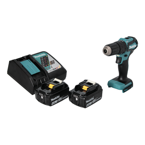 Trapano avvitatore a percussione senza filo Makita DHP 483 RM 18 V 40 Nm Brushless + 2x batteria 4,0 Ah + caricabatterie