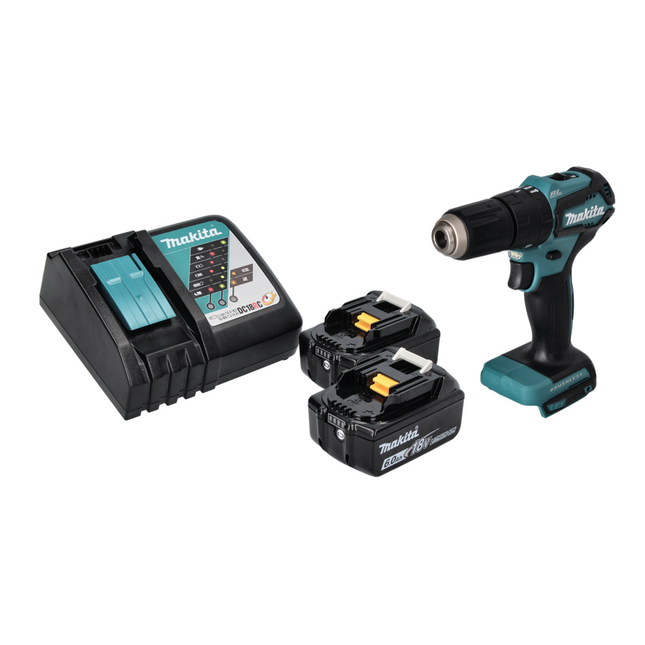 Makita DHP 483 RG Akku Schlagbohrschrauber 18 V 40 Nm Brushless + 2x Akku 6,0 Ah + Ladegerät