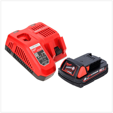 Milwaukee M18 BLID2-201FC TX Visseuse à percussion sans fil 180 Nm 1/4" 18V Brushless + 1x Batterie 2,0 Ah + Chargeur + Coffret TX + Mètre pliant