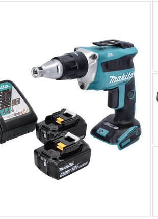 Makita DFS 452 RT Akku Schnellbauschrauber 18 V Brushless + 2x Akku 5,0 Ah + Ladegerät - Toolbrothers