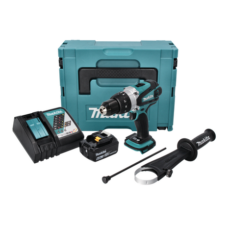 Taladro percutor inalámbrico Makita DHP 458 RG1J 18 V 91 Nm + 1x batería 6,0 Ah + cargador + Makpac