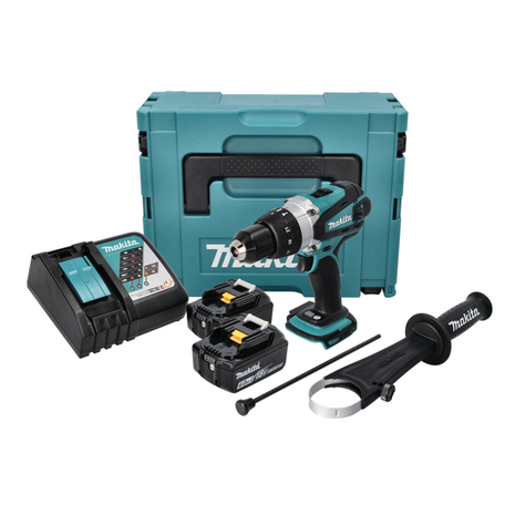 Makita DHP 458 RGJ 18 V 91 Nm Trapano a percussione a batteria + 2 batterie da 6,0 Ah + caricabatterie + Makpac