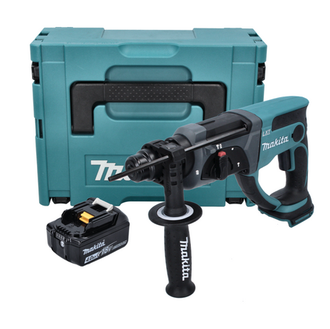 Makita DHR 202 M1J 18 V 2,0 J SDS Plus trapano a percussione a batteria + 1x batteria 4,0 Ah + Makpac - senza kit di ricarica