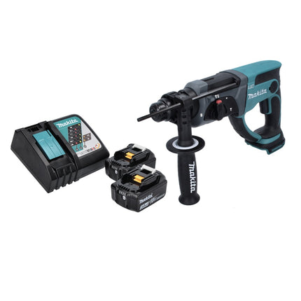 Makita DHR 202 RF cordless combi hammer 18 V 2.0 J SDS Plus + 2x rechargeable battery 3.0 Ah + charger