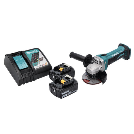 Makita DGA 452 RM cordless angle grinder 18 V 115 mm + 2x battery 4.0 Ah + charger