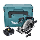 Sierra circular sin cable Makita DSS 611 T1J 18 V 165 mm + 1x batería 5,0 Ah + maletín Makpac - sin cargador