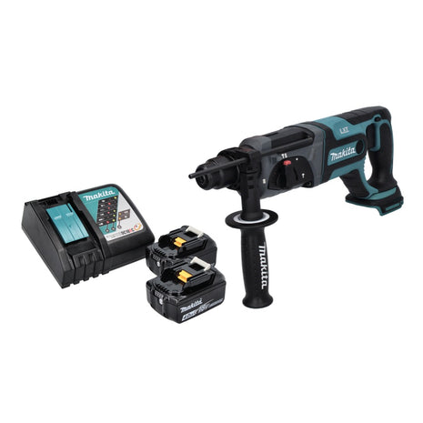 Makita DHR 241 RM 18 V 2,0 J SDS plus trapano a percussione a batteria + 2x batteria 4,0 Ah + caricabatterie