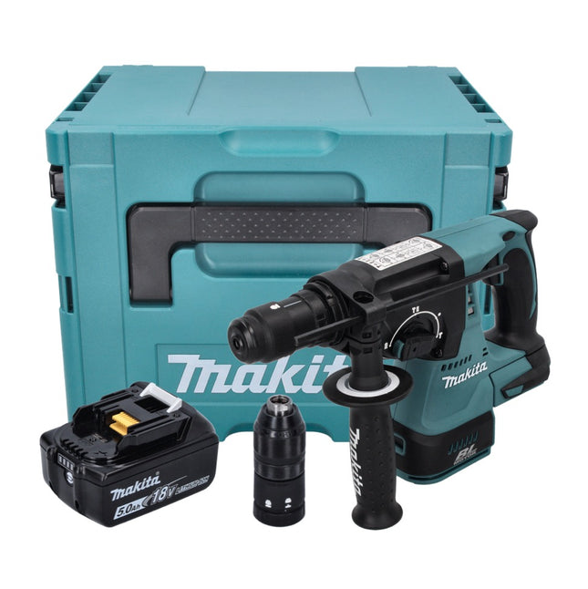 Makita DHR 243 T1J cordless hammer drill 18 V 2.0 J SDS plus Brushless + 1x rechargeable battery 5.0 Ah + Makpac - without charger