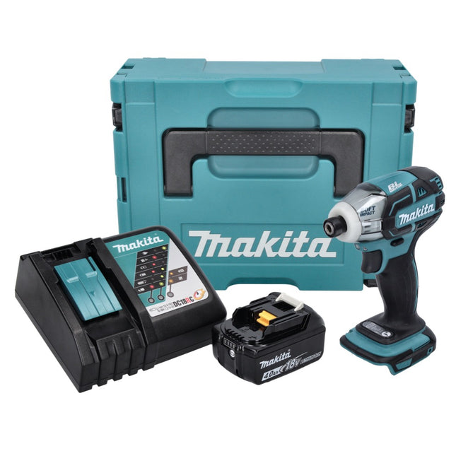 Makita DTS 141 RM1J cordless impulse screwdriver 18 V 40 Nm 1/4" brushless + 1x rechargeable battery 4.0 Ah + charger + Makpac