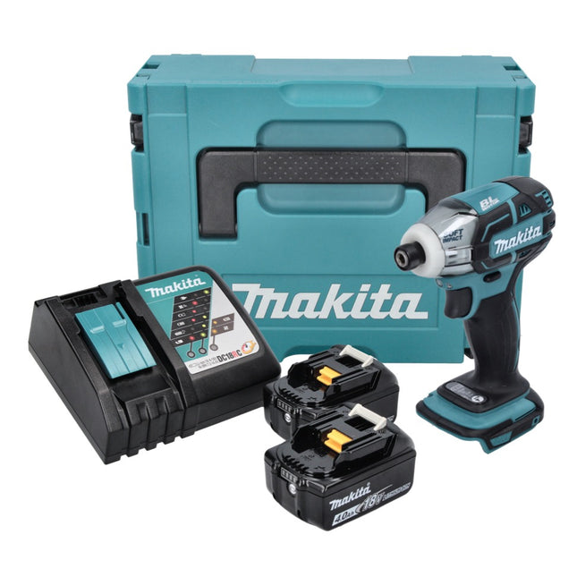 Makita DTS 141 RMJ atornillador de impulsos sin cable 18 V 40 Nm 1/4" sin escobillas + 2x batería recargable 4,0 Ah + cargador + Makpac