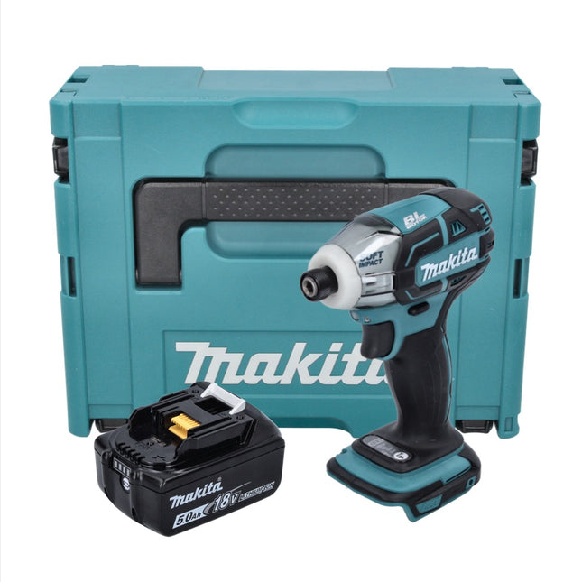 Makita DTS 141 T1J cordless impulse screwdriver 18 V 40 Nm 1/4" brushless + 1x rechargeable battery 5.0 Ah + Makpac - without charger