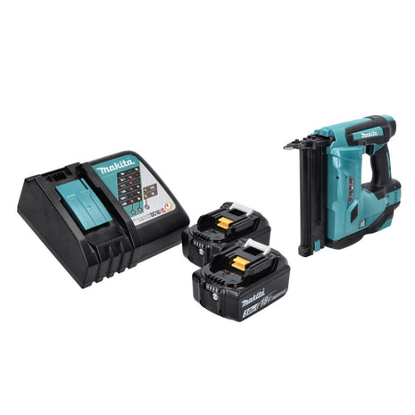 Chiodatrice a batteria Makita DBN 500 RF, 15-50 mm, 18 V + 2 batterie da 3,0 Ah + caricabatterie