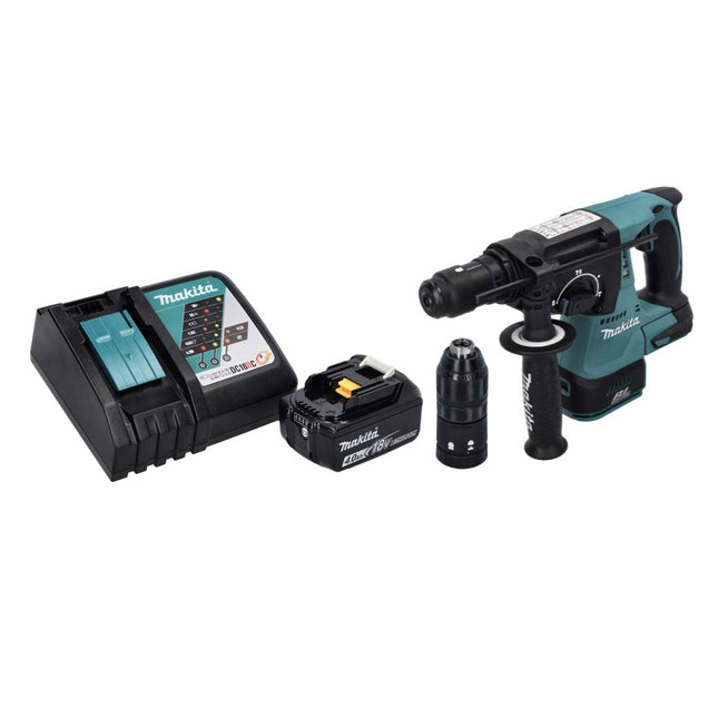 Martillo perforador a batería Makita DHR 243 RM1 18 V SDS plus Brushless + 1x batería 4.0 Ah + cargador