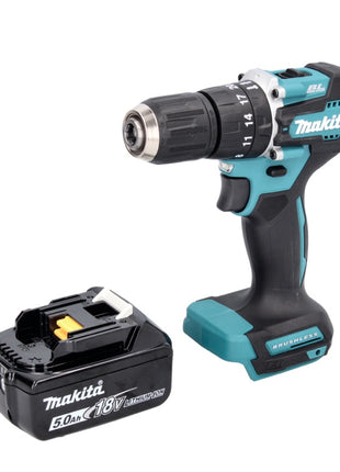 Makita DHP 487 T1 Akku Schlagbohrschrauber 18 V 40 Nm Brushless + 1x Akku 5,0 Ah - ohne Ladegerät - Toolbrothers