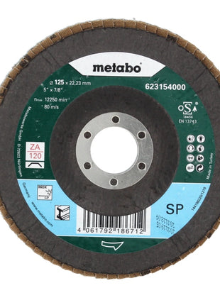 Metabo Lamellenschleifteller Fächerscheibe P120 125 mm 22,23 mm ( 10 x 623154000 ) für Winkelschleifer