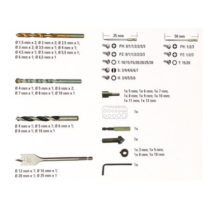 Metabo SP Jeu de forets - 86 pièces Schlitz / Phillips / Pozidriv / Torx / Inbus (626708000)