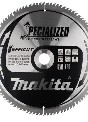 Makita CMSXF305100G SPECIALIZED EFFICUT Saw Blade for Wood 100 Teeth 305 x 2,15 x 30 mm (B-67321)