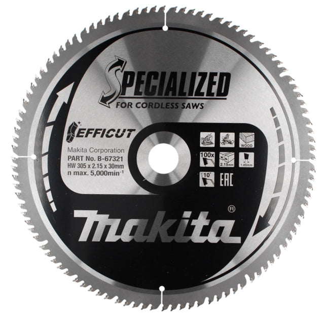 Hoja de sierra Makita CMSXF305100G SPECIALIZED EFFICUT 305 x 2,15 x 30 mm (B-67321) 100 dientes para madera