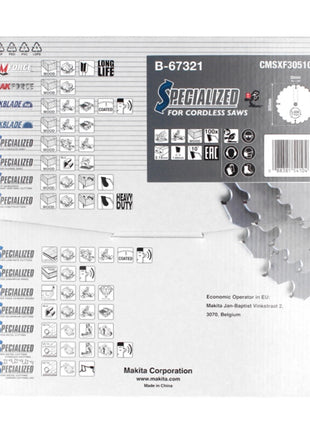 Makita CMSXF305100G SPECIALIZED EFFICUT Saw Blade for Wood 100 Teeth 305 x 2,15 x 30 mm (B-67321)
