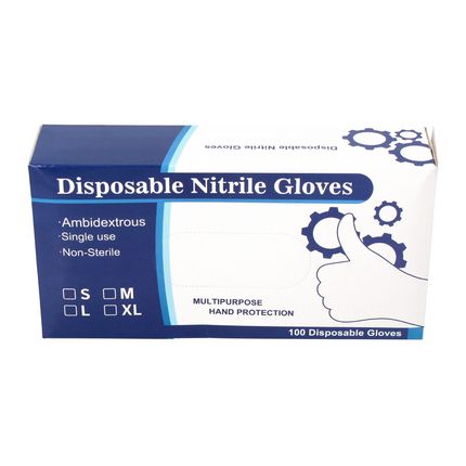 Nitrile disposable gloves in dispenser box Black 100 pieces size S / Small - non-sterile