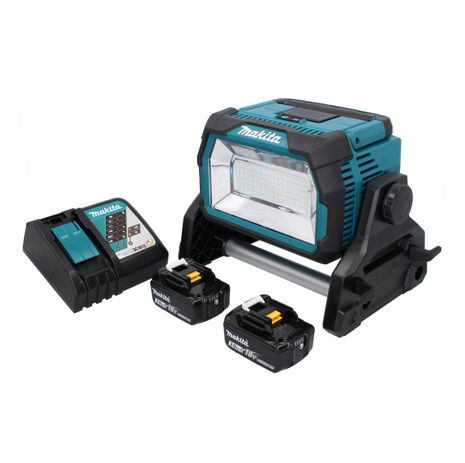 Makita DML 809 RF Akku LED Baustrahler 18 V 10000 lm + 2x Akku 3,0 Ah + Ladegerät