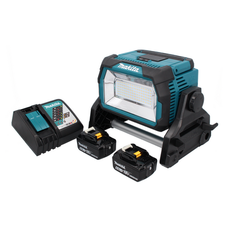 Makita DML 809 RG Akumulatorowy reflektor budowlany LED 18 V 10000 lm + 2x akumulator 6,0 Ah + ładowarka