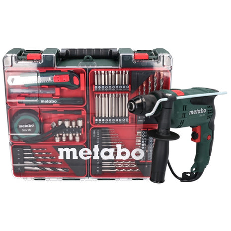 Metabo SBE 650 Set Schlagbohrmaschine 320 W 10 Nm ( 600742870 ) + 79 tlg. Bit Bohrer Set + Koffer