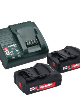 Metabo SB 18 Trapano avvitatore con percussione a batteria 18V 48 Nm ( 602245880 ) + 2x Batterie 2,0 Ah + Caricabatterie + Se di 88 punte per foratura + Valigetta