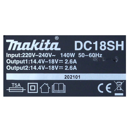 Makita Power Source Kit 18 V mit 2x BL 1840 B 4,0 Ah Akku ( 197265-4 ) + DC 18 SH Doppel Ladegerät ( 199687-4 )