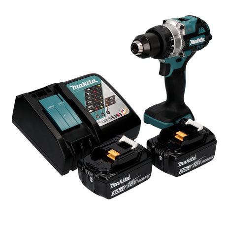 Makita DDF 486 RF cordless drill driver 18 V 130 Nm brushless + 2x rechargeable battery 3.0 Ah + charger