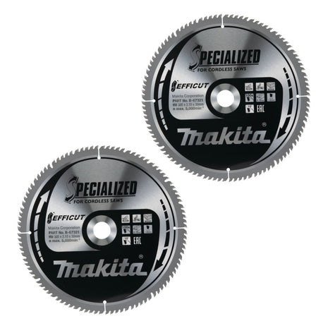 Makita CMSXF305100G Hoja de sierra SPECIALIZED EFFICUT 305 x 2,15 x 30 mm 2 piezas (2x B-67321) 100 dientes para madera